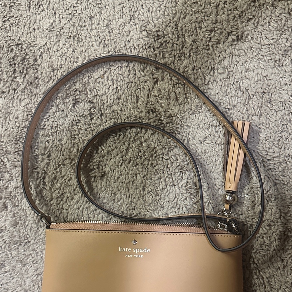 kate spade Tan Leather Crossbody with Tassel Charm - Picture 6 of 6